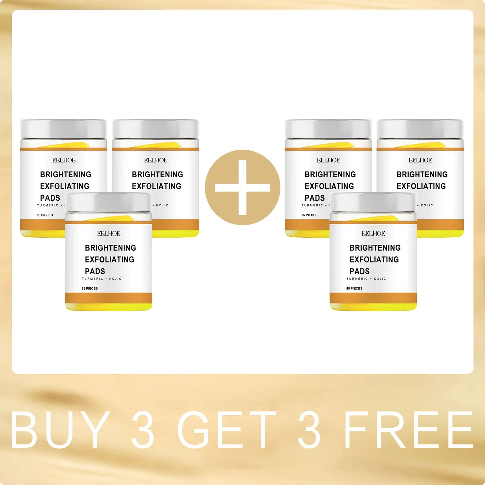 Turmeric Exfoliating Pads for Face Brightening - 55 Pcs Vegan Formula Scrubs Treatments Tidesmit
