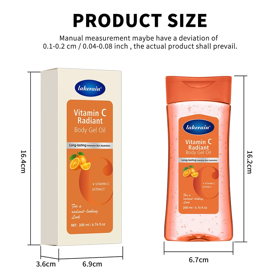 Vitamin C Turmeric Radiant Body Gel Oil Soften Dry Skin Radiant Finish Body Oil Nourishing Moisturizing Body Care Non-Greasy