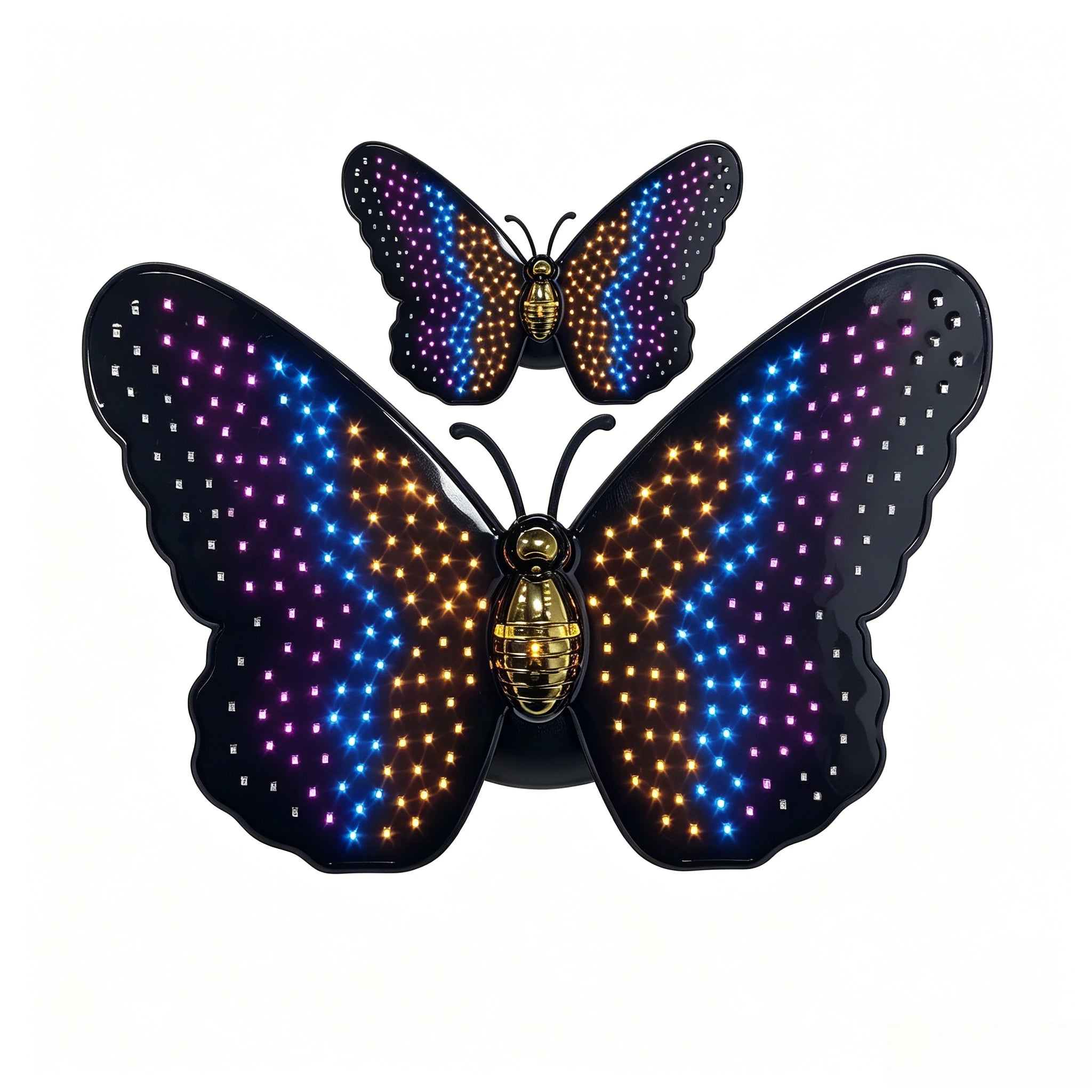 Outdoor Solar Butterfly Lamp 210 LEDs Hanging Wall Fence Art Decoration Solar Landscape Light for Garden Yard Patio Porch