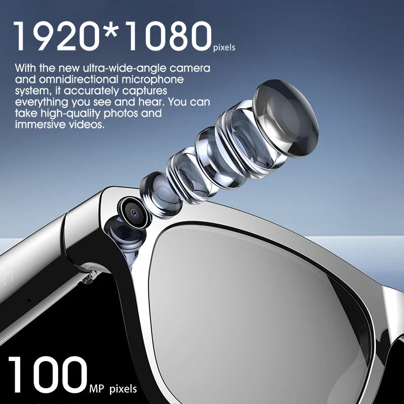 Tidesmit Smart Glasses with Camera, Bluetooth Audio and Voice Control Tidesmit