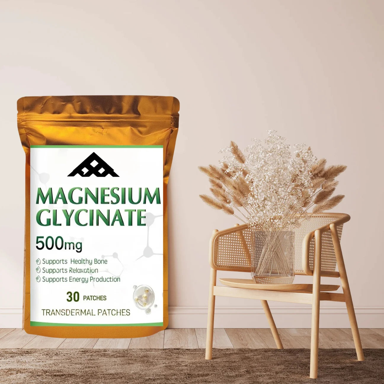 30 Patches Magnesium Glycinate Transdermal Patches With Vitamin B6 Magnesium Citrate For Immune System,energy Support