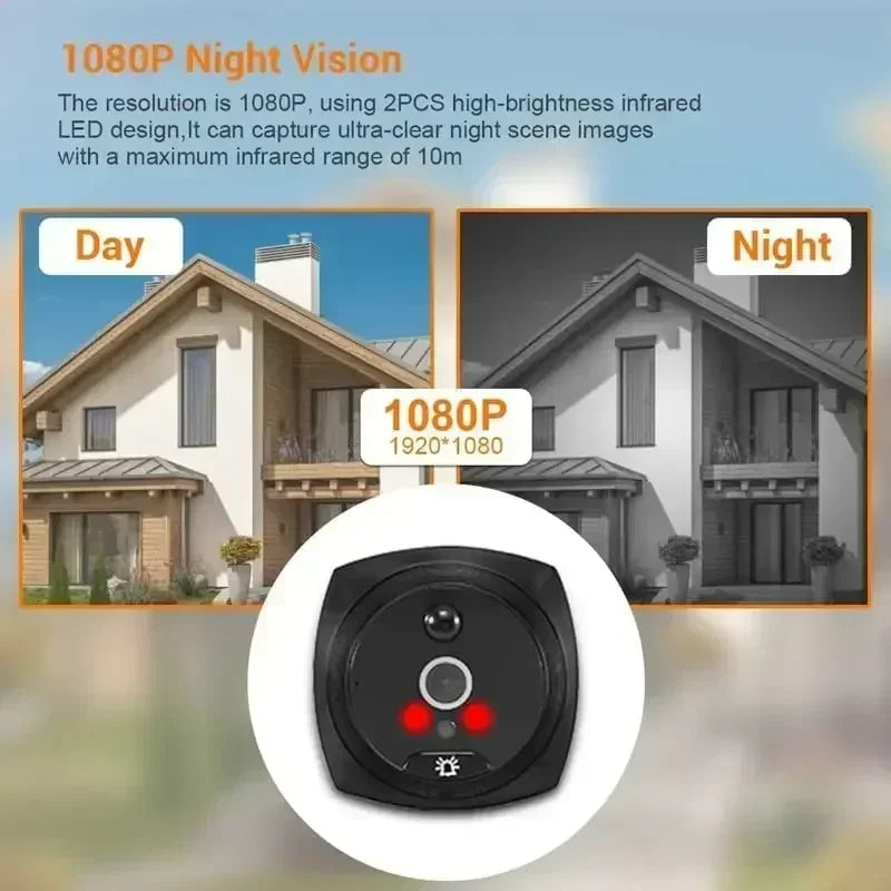 4.5 Inch Motion Detection Monitor Cat Eye Doorbell Digital Video Peephole Camera 145 Degree Ultra Wide Angle Super Night Vision