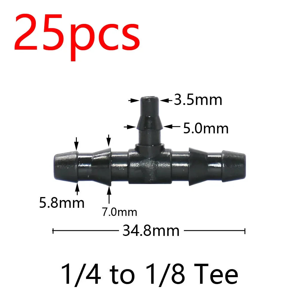 Garden Hose Connectors Barbed Tee Elbow Cross End Plug Coupling WDrip Irrigation System Atering Fitting For 3/5 4/7mm Hsse