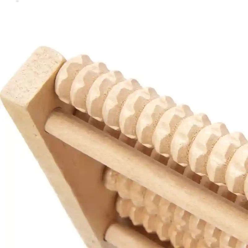 Wooden Foot Massager Roller for Reflexology and Home Stress Relief Relaxation Treatment Tidesmit
