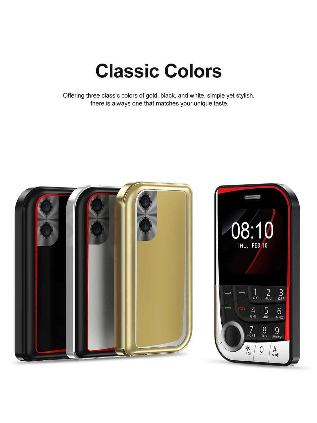 SERVO V10 Card Phone 2.01" Display 2G GSM Dual SIM Standby MP3/MP4 Magic Voice Speed Dial Torch Button Small Cellular Telephones