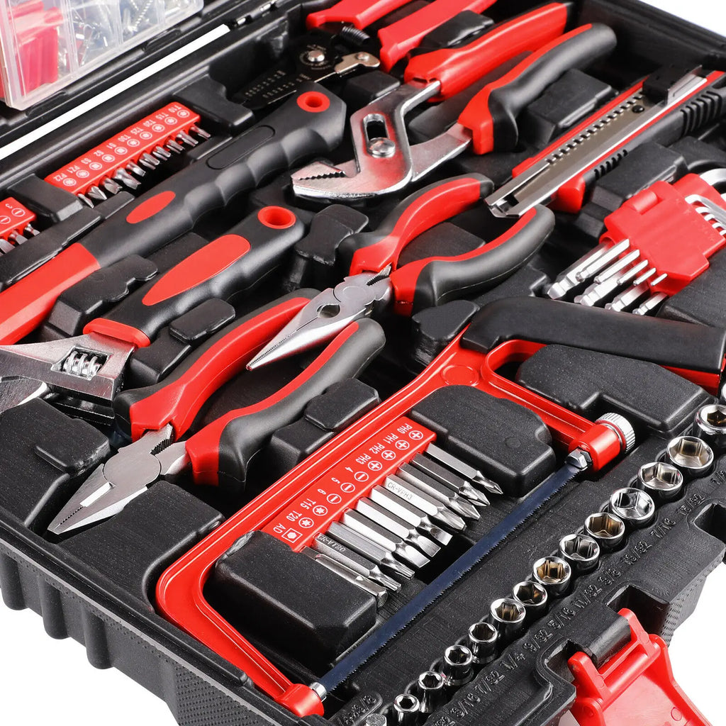 198 Piece Tool Box, Hand Tool Set, Ratchet Socket Tool Set, Screwdriver Set, Home Car Repair Tool, Universal