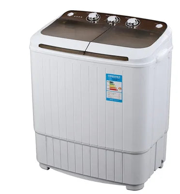 Tidesmit 5kg semi automatic twin tub washing machine showing control panel and interior wash tub view