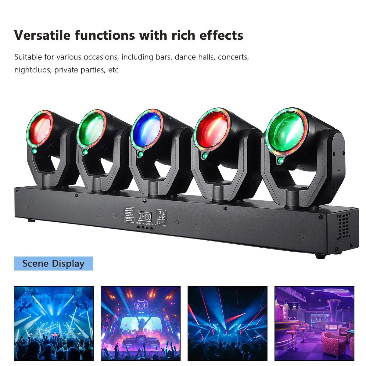 180W LED Moving Head Beam Lights RGBW 4IN1 With DMX512 Multicolor Stage Professional Lighting for DJ Disco Bar Party