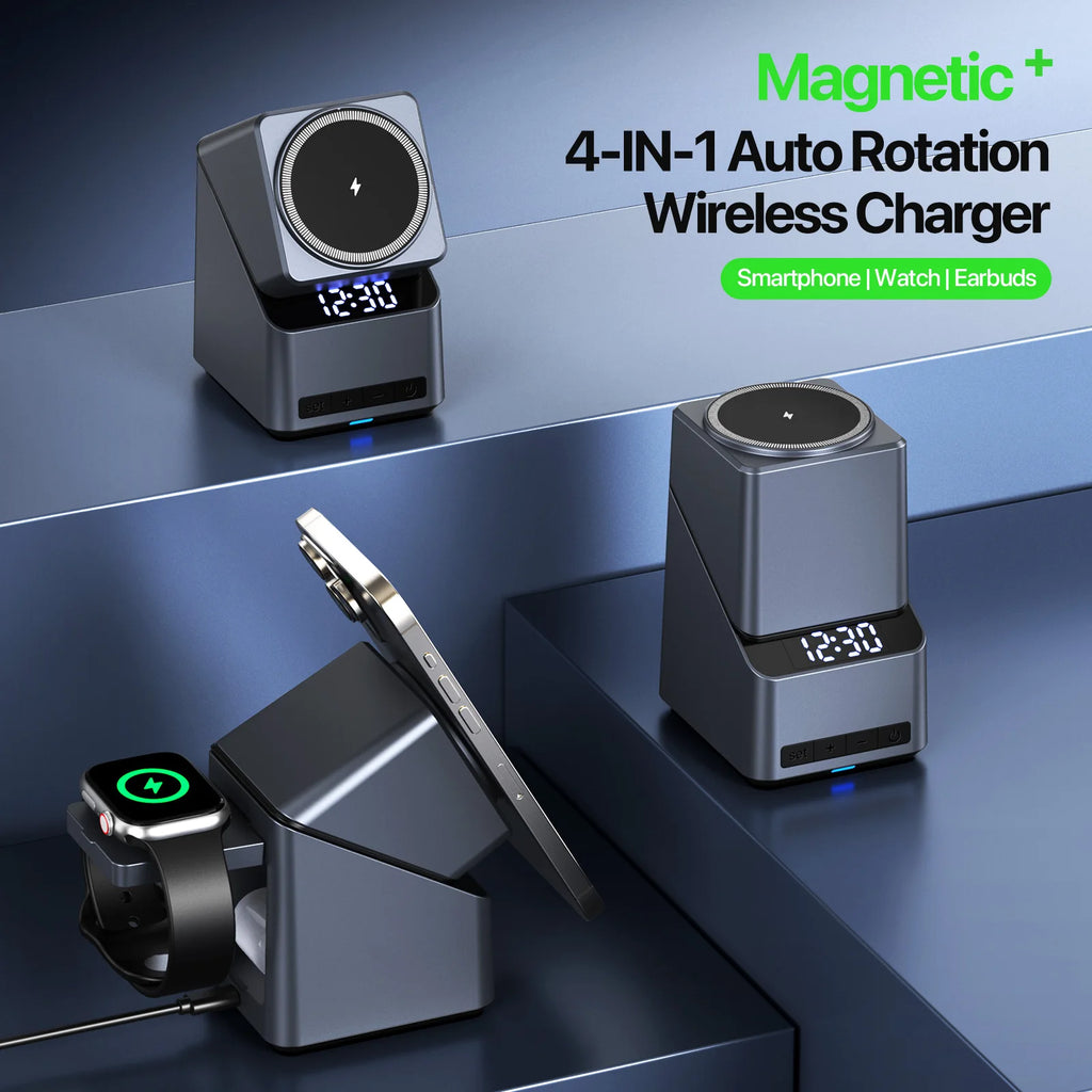 4 in 1 Wireless Charger: Qi Certified Fast Charging Station for Apple Tidesmit