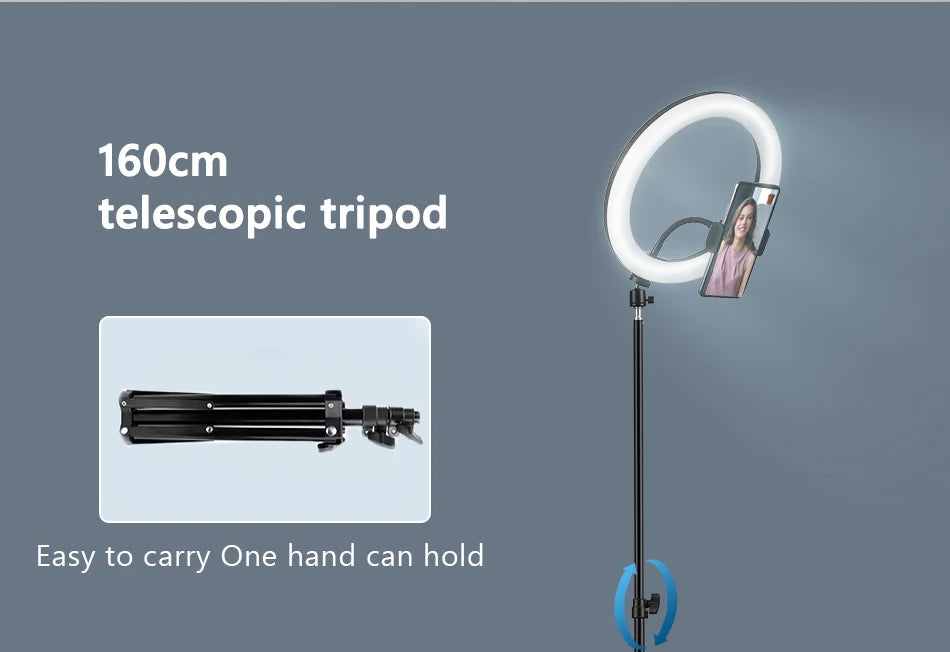 10 Inch LED Ring Light with Adjustable Tripod for Content Creation Tidesmit