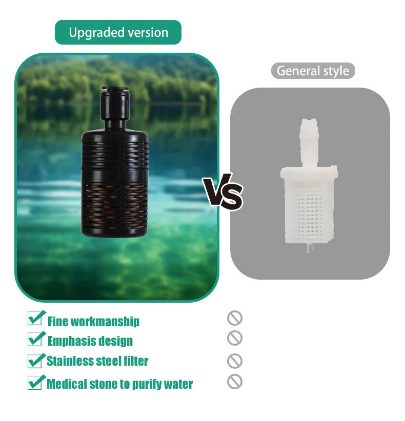 Upgraded black filter version comparison for drip irrigation microdripper set