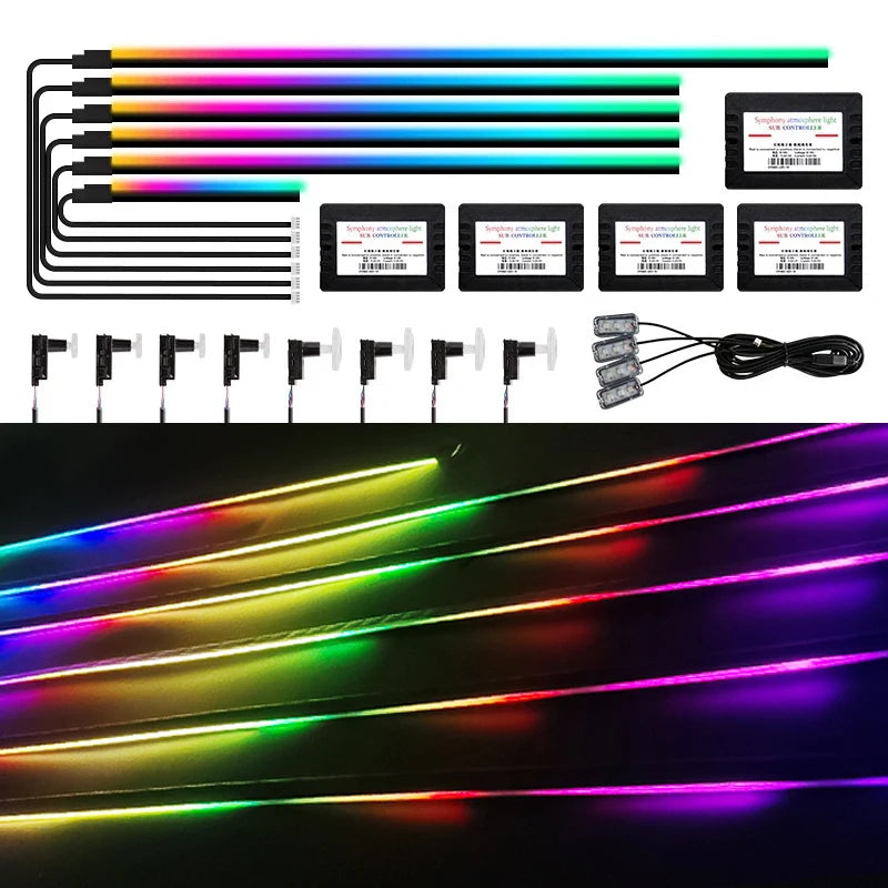 Car Interior LED Ambient Lights 22-in-1 RGB Symphony Kit - Tidesmit Tidesmit
