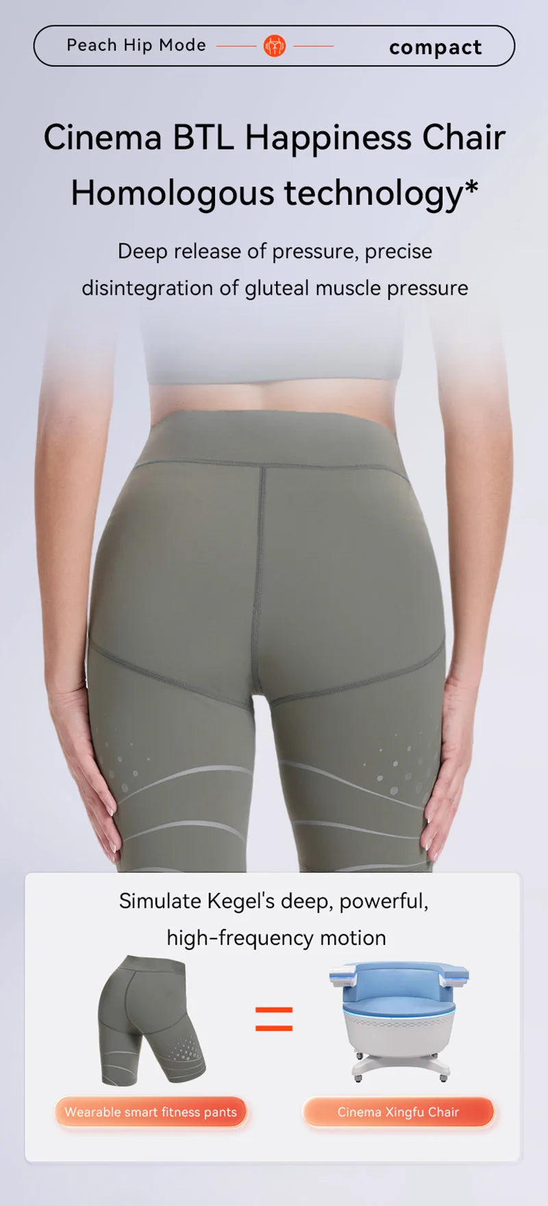 EMS Muscle Stimulator Hip Trainer - Gray Fitness Butt Lifter Relaxation Treatment Tidesmit