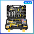 Podofo 88pcs Hand Tool Household Hardware Took Kit Auto Repairing Tool for Car Garage Home DIY Sockets Wrenches Screwdrivers Ratchets Handle Bits