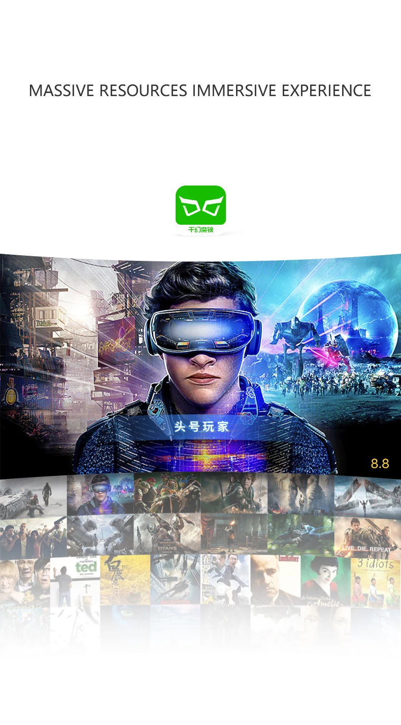 VR Headset for Smartphones | 3D Immersive Smart Glasses with Remote Options Tidesmit
