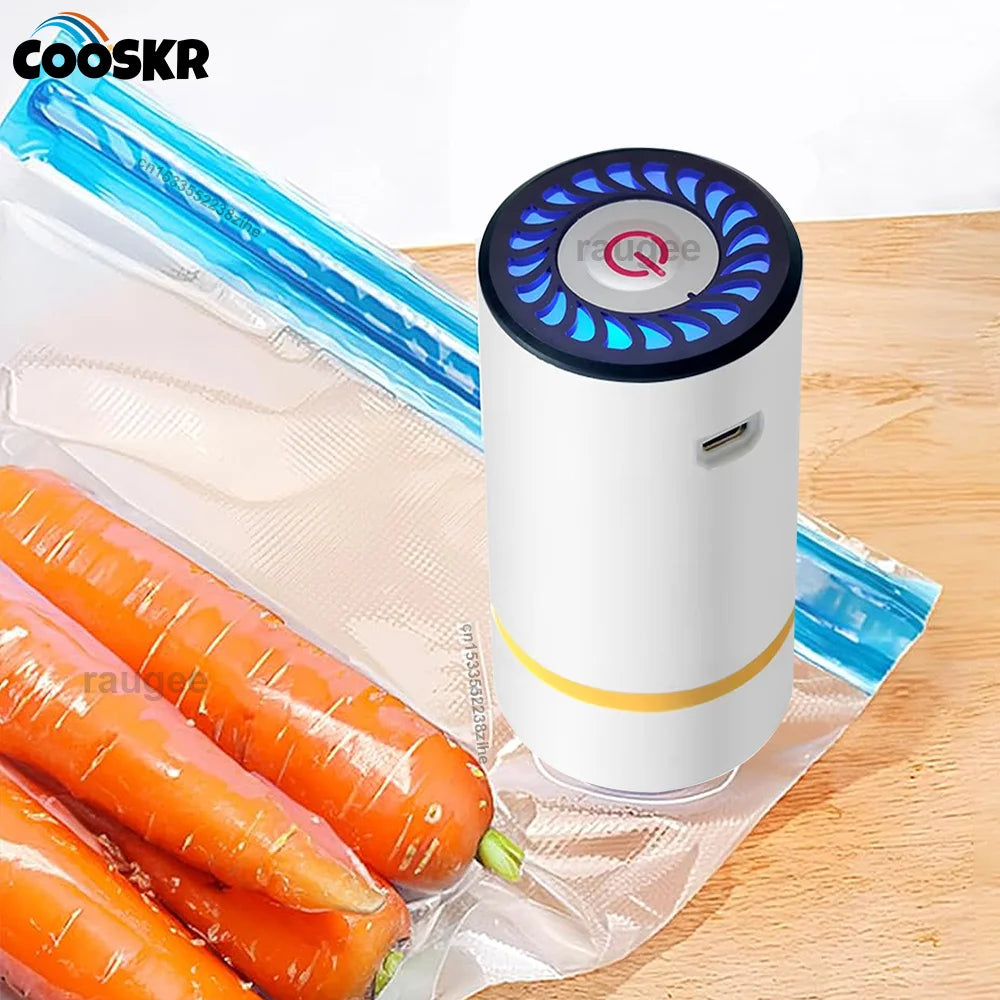 Mini Vacuum Sealer Air Pump Food Vacuum Packaging Machine Electric Vacuum Sealer Bag Automatic Sealing Rechargeable Vacuum Pump