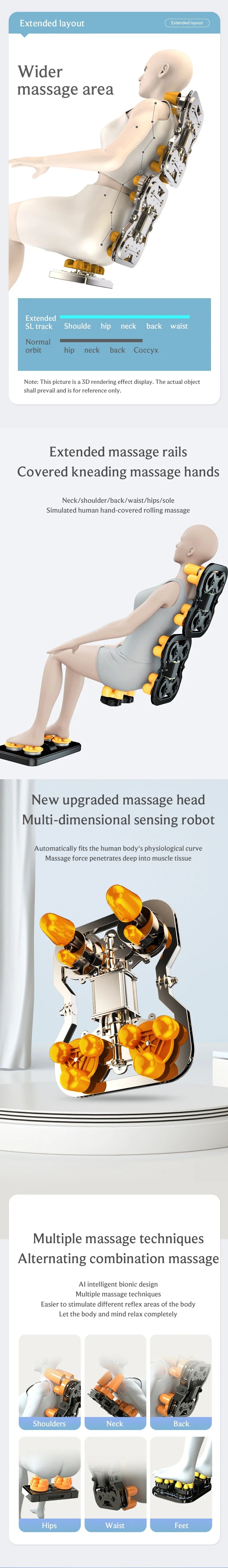 4D Zero Gravity Full Body Shiatsu Massage Chair with Heat Therapy Massage Chairs Tidesmit