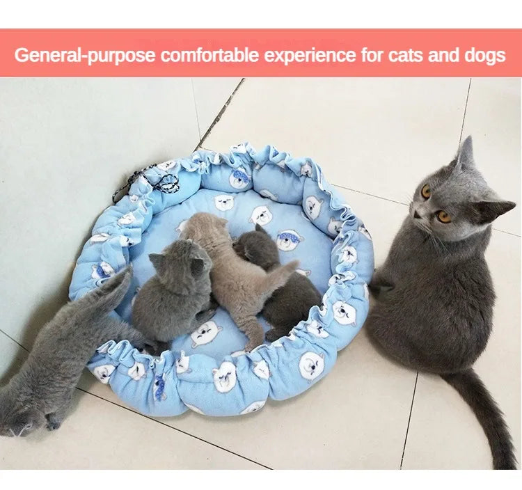 Creative Soft Warm Pet Bed Nest Dual-Use Adjustable Drawstring Pet Nest Bed Pet Cushion For Cats Puppies Pet Supplies