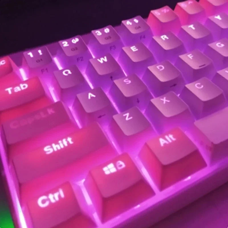 104 Key OEM Backlit Keycaps Set ABS Keycaps Double Shot Cyan White Key Caps for Mx Cherry Gateron Switch Mechanical Keyboard Kit