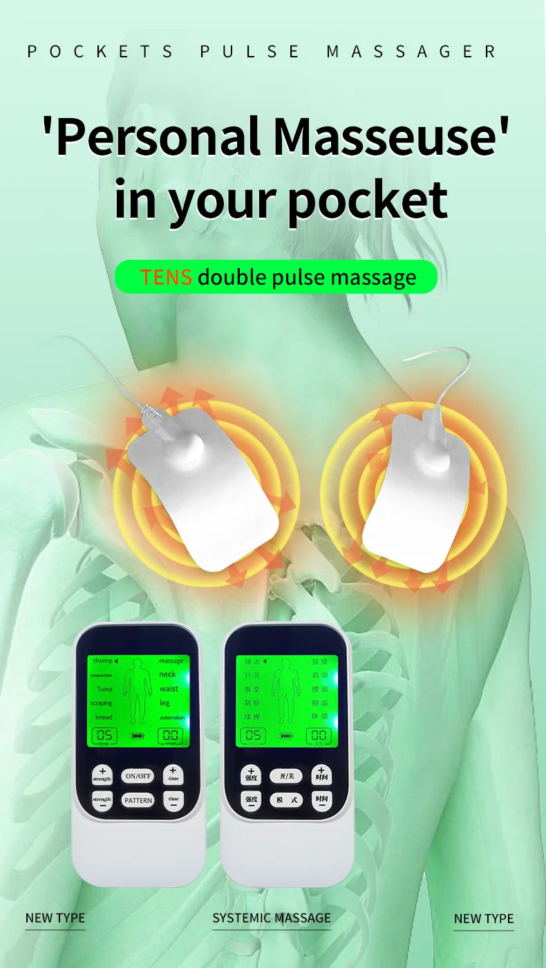 Electric Pulse Muscle Stimulator - 10 Mode EMS Device for Muscle Relief Massage Chairs Tidesmit