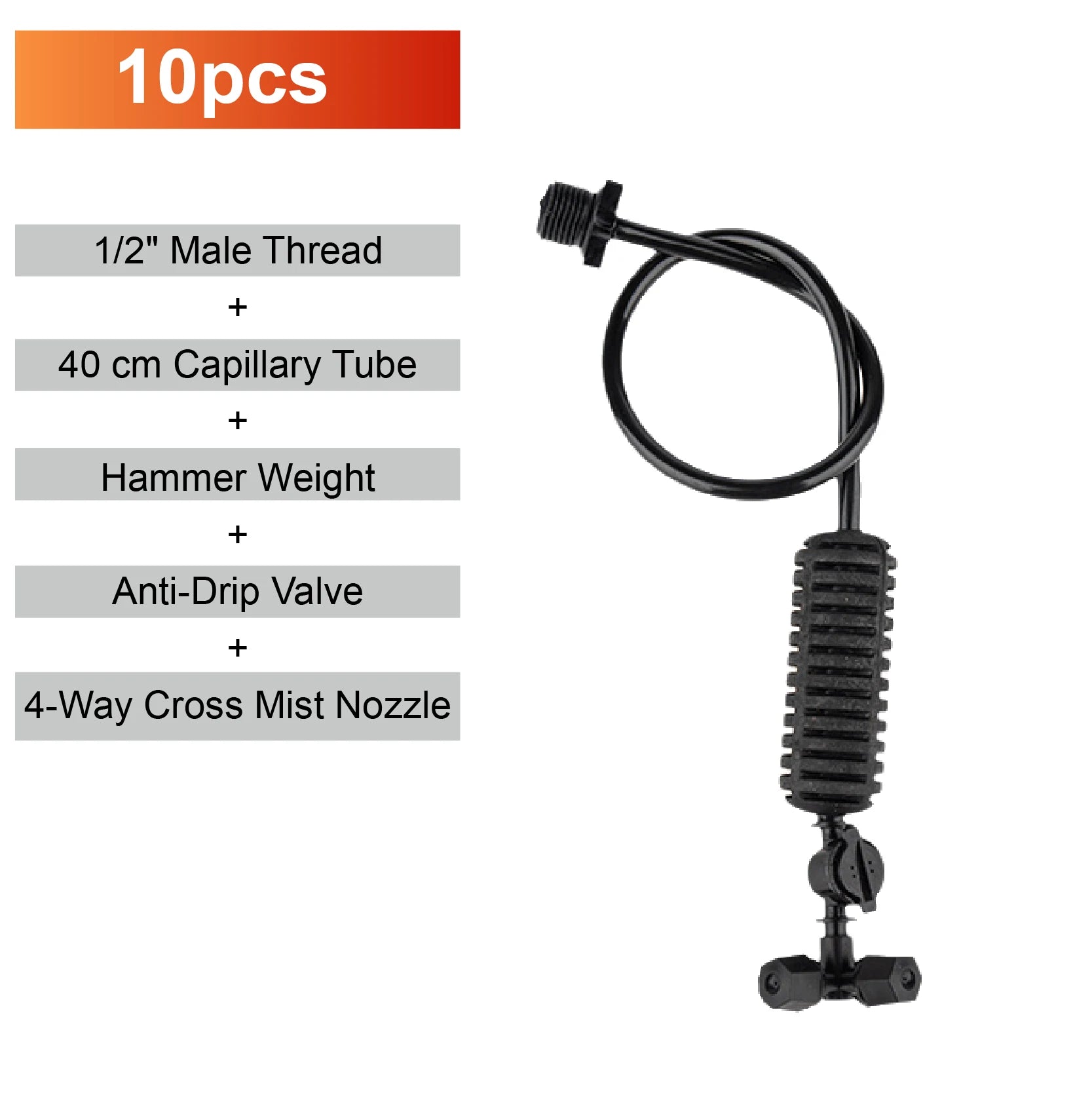 360 Degree Rotating Irrigation Sprinkler Misting Nozzle Hanging Spray Greenhouse Cooling Dust Suppression System