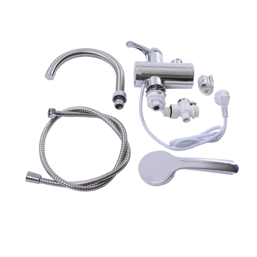 3000W Electric Faucet with Shower 360° Rotating Faucet Heater Digital Display 30-60℃ Water Faucet for Kitchen Bathroom