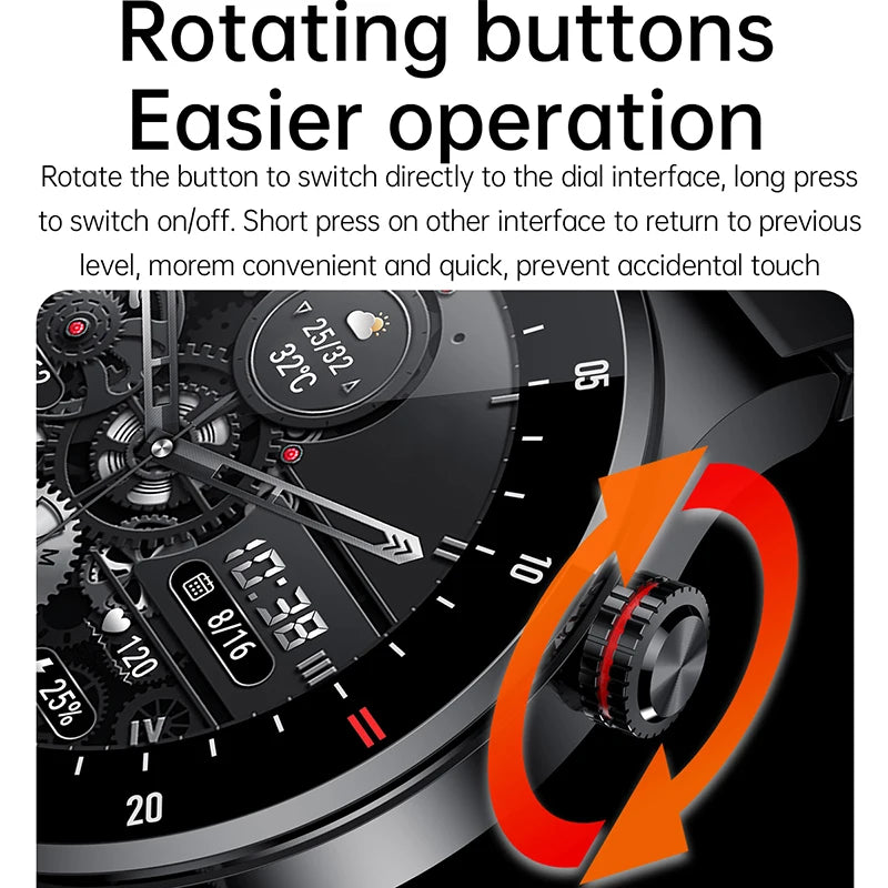 GPS ECG+PPG Bluetooth Call Smart Watch Men 2026 Sports Bracelet NFC Waterproof Custom Watch Face Men SmartWatch For IOS Android