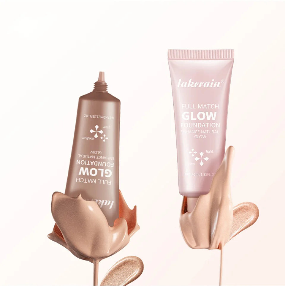 Tidesmit Glowing Foundation liquid base texture close-up showing hydrating natural glow enhancer for face makeup
