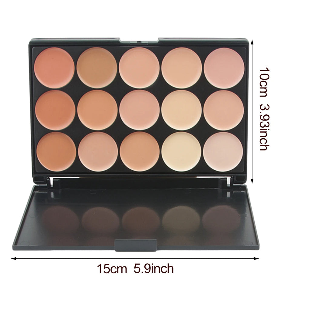 Tidesmit 15 color professional face makeup concealer palette showing creamy texture and shade swatches
