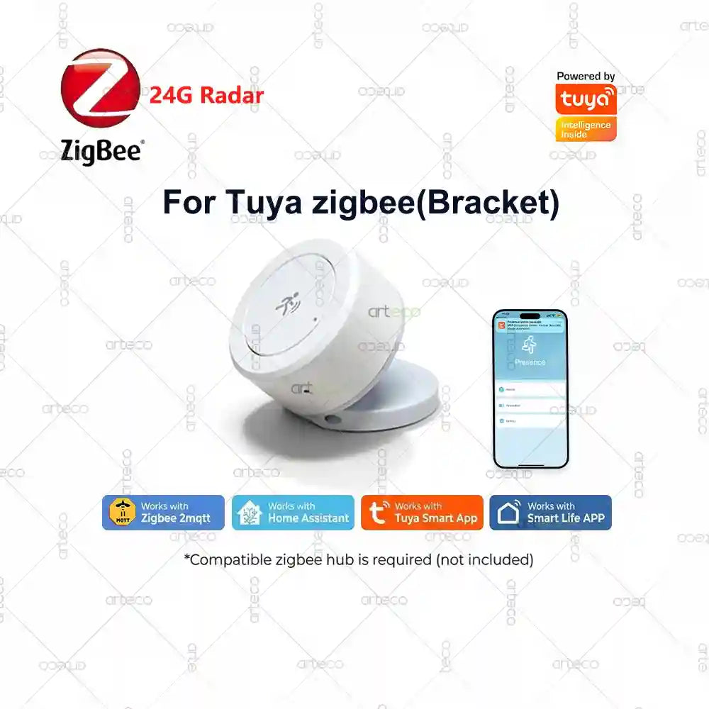 Zigbee MmWave Presence Sensor for Precise Smart Home Detection Tuya zigbee(Bracket) Tidesmit