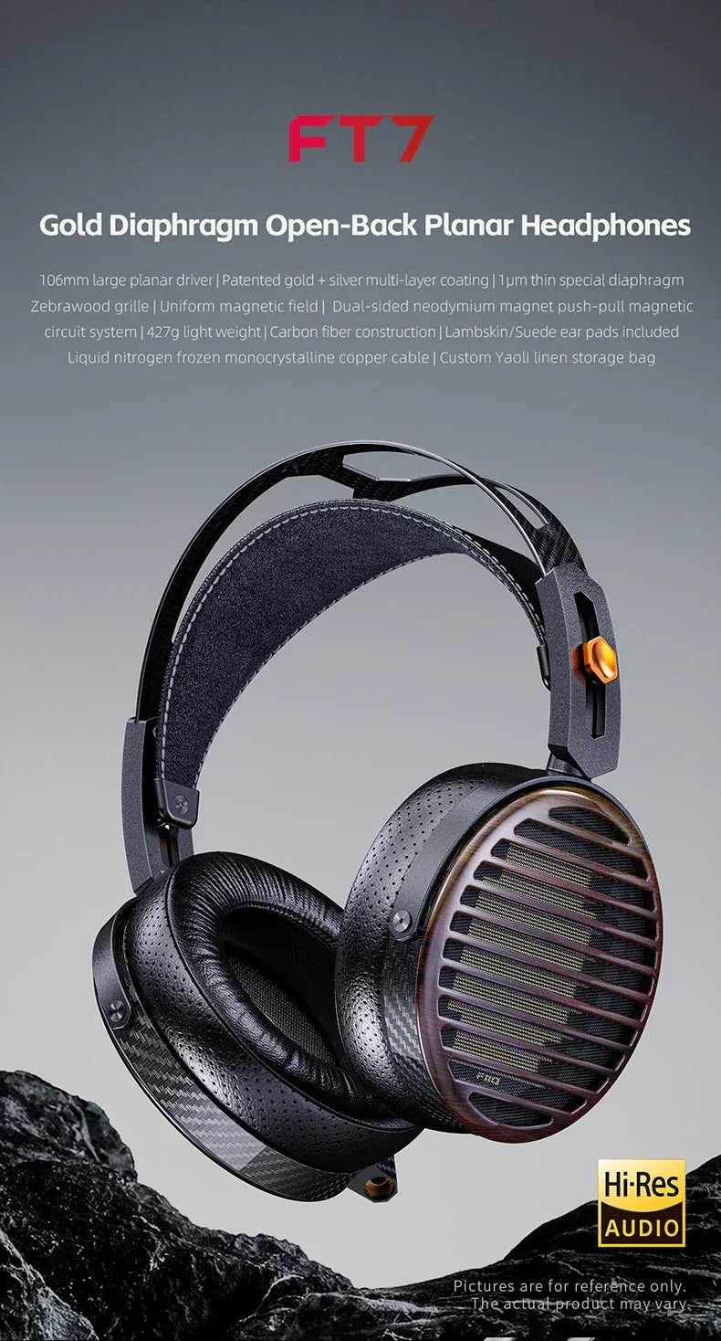 FiiO FT7 Open-Back Planar Headphones 106mm Driver | Tidesmit Tidesmit