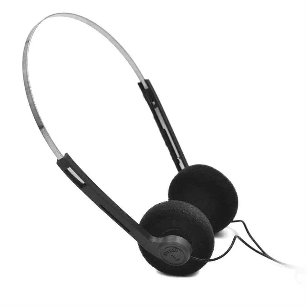 Retro Over-Ear Wired Headphones with 3.5mm Jack - Vintage Black & Orange Tidesmit