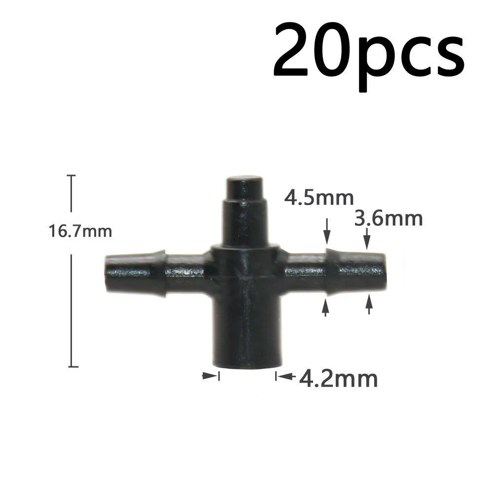 Garden Drip Irrigation Dropper 1/8" 2/4-Way Water Pipe Connector 4/7mm To 3/5mm Hose Bend Arrow Emitter Watering Dripper