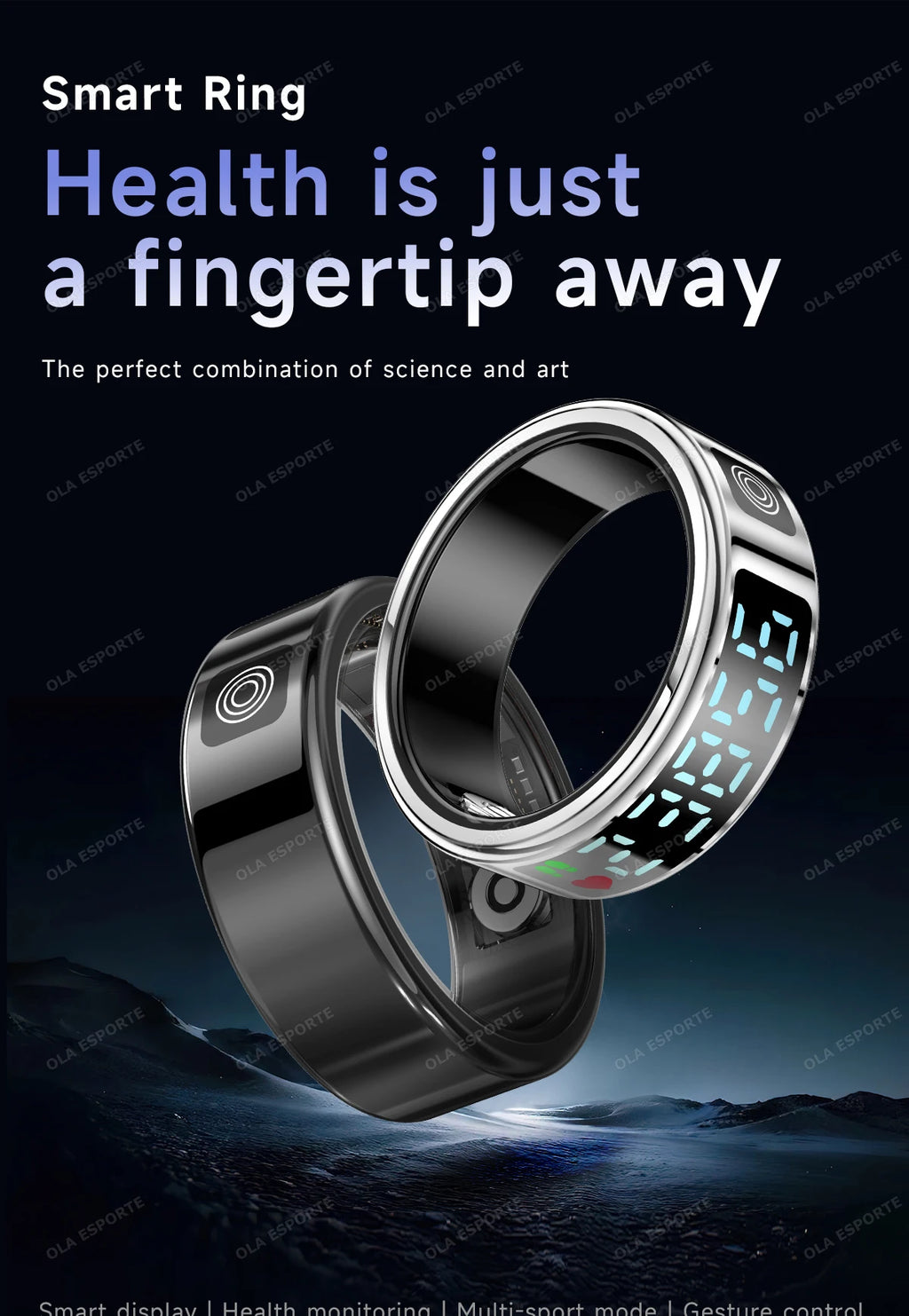 Smart Health Ring with Biometric Heart Rate and Blood Oxygen Tracking Tidesmit