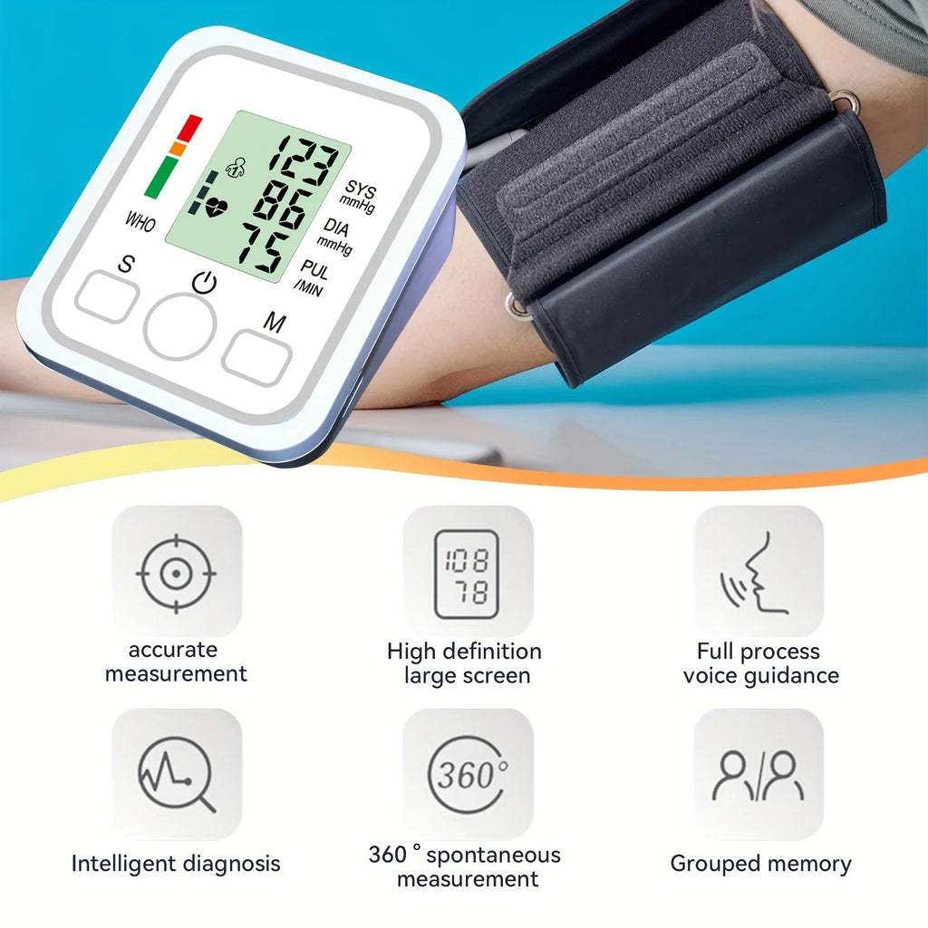 Home Arm Sphygmomanometer LCD Digital Sphygmomanometer Blood Pressure Monitor
