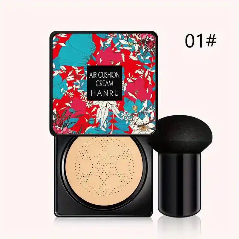 Tidesmit mushroom air cushion BB cream showing liquid foundation texture and moisturizing concealer coverage