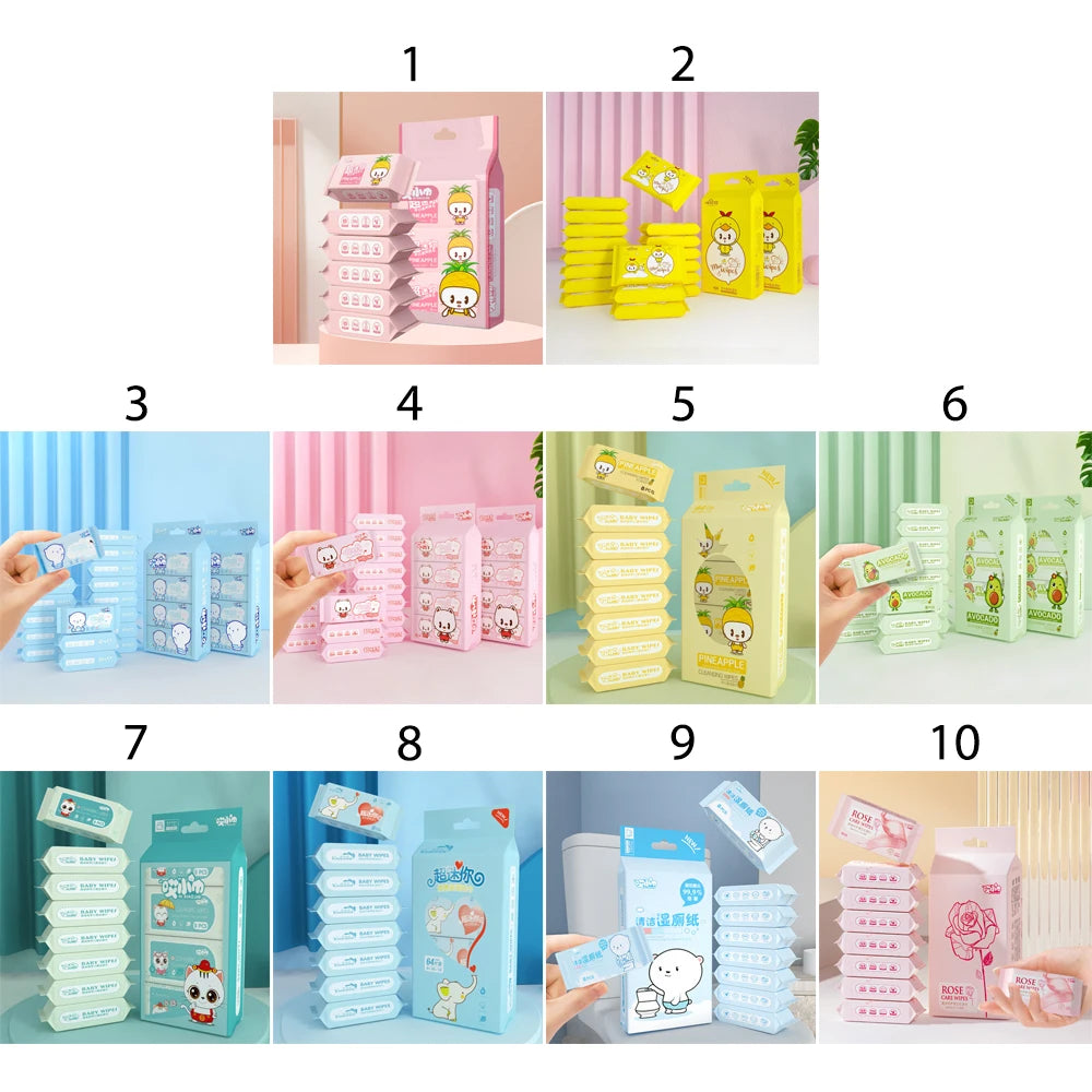 Cute Soft Wet Wipes Large Pack Disposable Gentle Wipes Hand Mouth Cleaning High Quality Wipe Face Napkins Babies