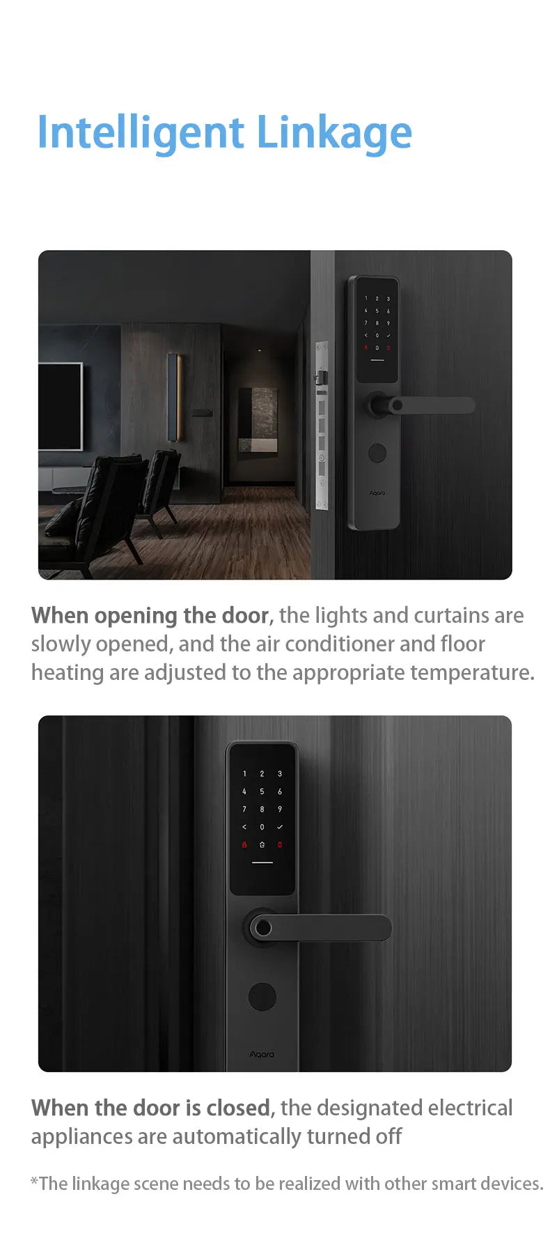 New Aqara Smart Door Lock A100 Pro Zigbee Bluetooth 5.0 NFC Card Lock Bluetooth Smart Fingerprint Unlock Work with Apple Homekit