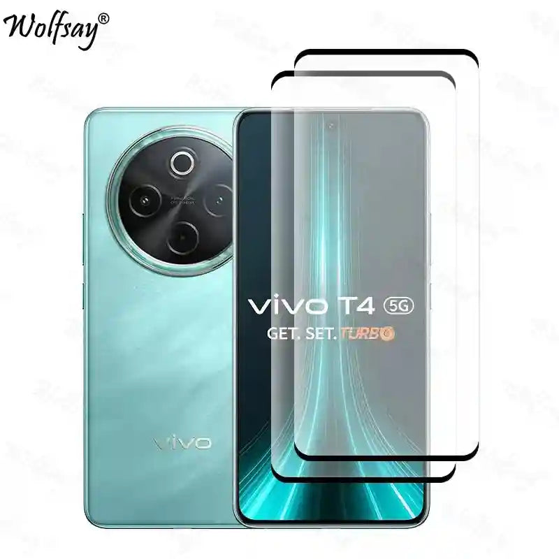 Vivo T4 5G Screen Protector & Lens Kit | 9H Tempered Glass Bundle AE 2 Front Glass For Vivo T4 5G Tidesmit