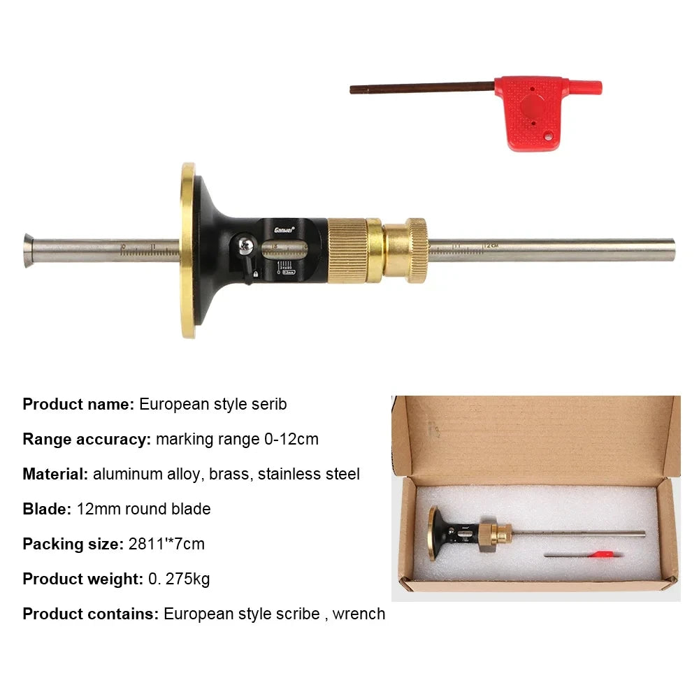 Blade Scribing Tools European Style Scriber New Carpentry Parallel Line High Precision Woodworking Scriber Wheel Marking Gauge