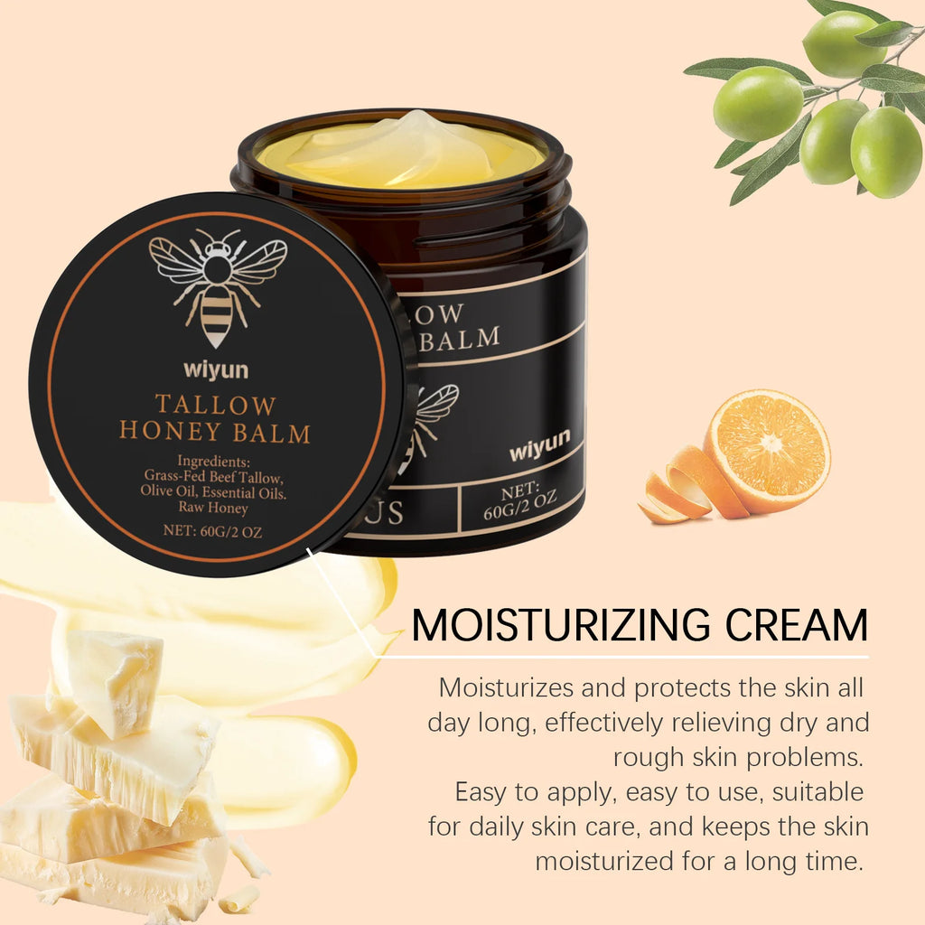 Wiyun Tallow Honey Balm Long Lasting Hydration Relieve Dry Rough Skin Soft Smooth Gentle Formula Beef Tallow Moisturizing Balm