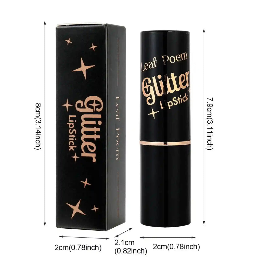 Metallic Glitter Waterproof Lipstick - Long-Lasting Shimmer Formula Lip Care Tidesmit