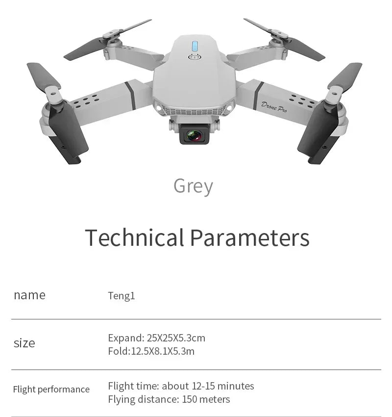 4K Camera Drone Foldable Quadcopter with Dual Wide Angle Lens Tidesmit