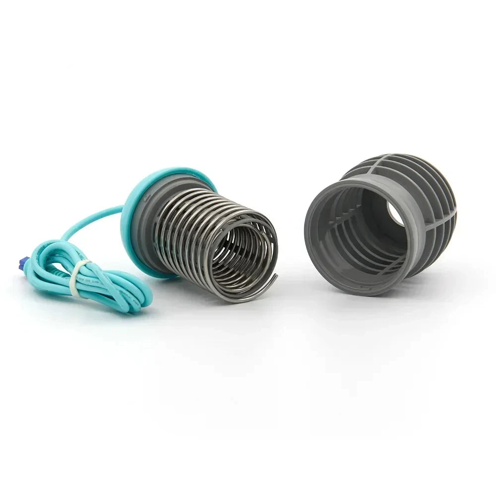 Ionic detox foot spa array with stainless steel coil, blue cable, and protective cover for aqua health therapy baths.