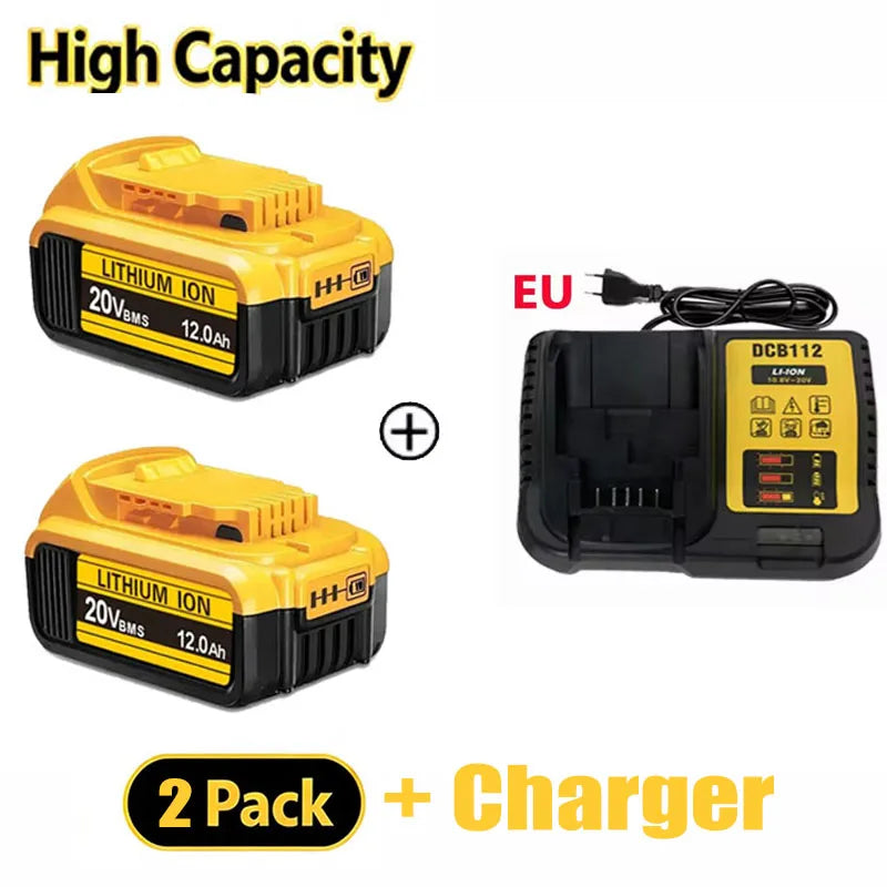 For DeWalt 18v 20V Lithium Ion Batteries 20V 12Ah DCB203 Li ion Battery Replacement DCB206 DCB205 DCB204 DCB200Power Tools