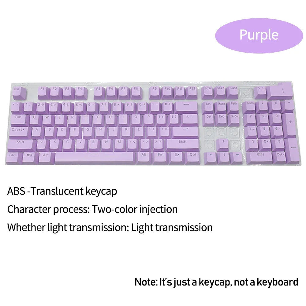 104 Key OEM Backlit Keycaps Set ABS Keycaps Double Shot Cyan White Key Caps for Mx Cherry Gateron Switch Mechanical Keyboard Kit