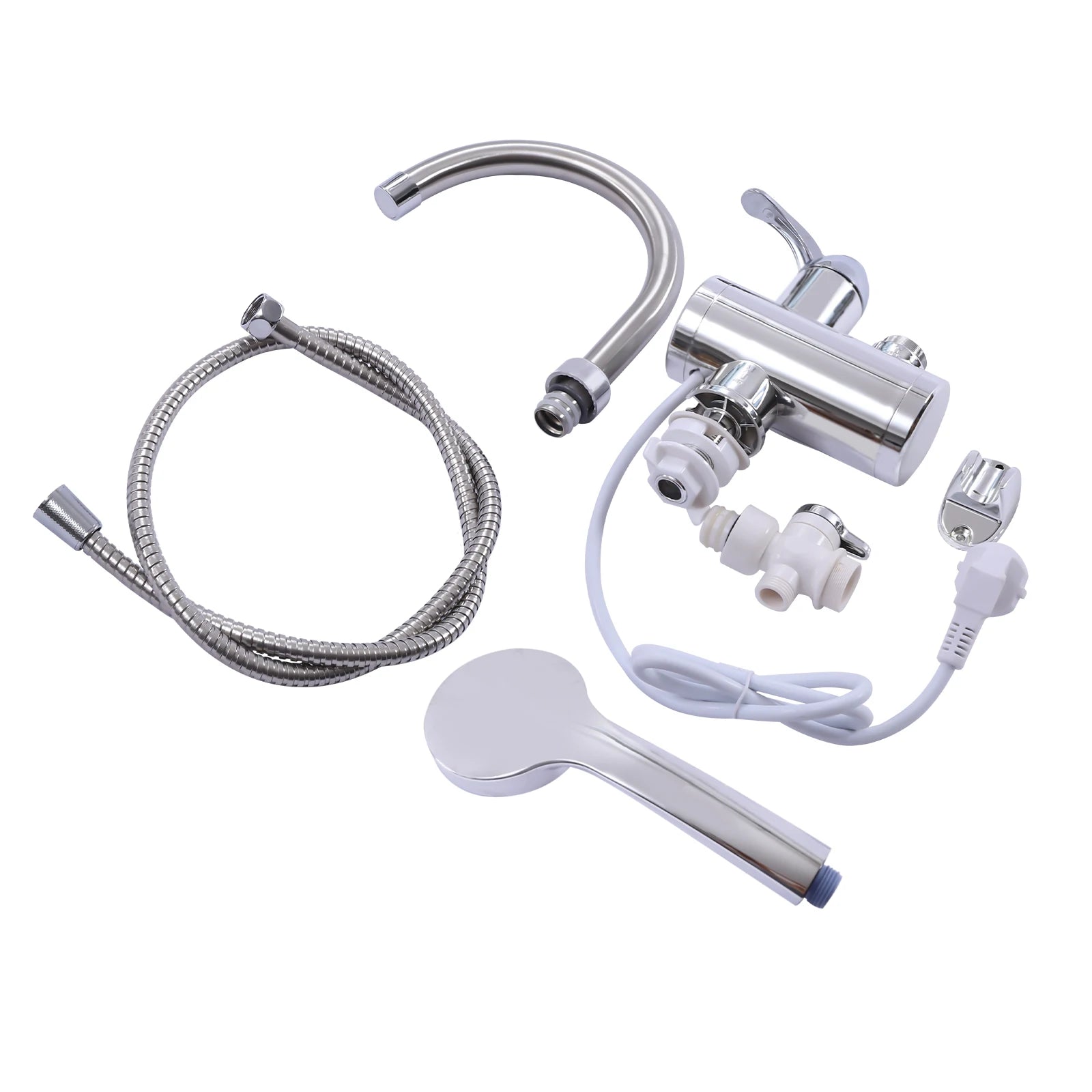 Electric Shower Water Heater Instant Hot Water Faucet 360° Rotating Fast Heating Tap Tankless with LED Display 3000W