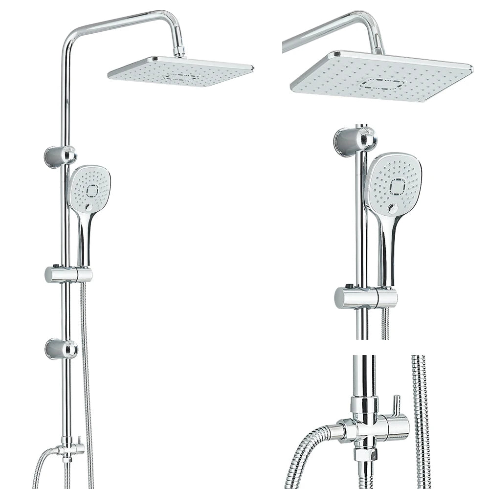 Rain Shower System With Handheld Shower Without Mixer For Bath Shower Wall Mounted Hot Cold Shower System for Bathtub