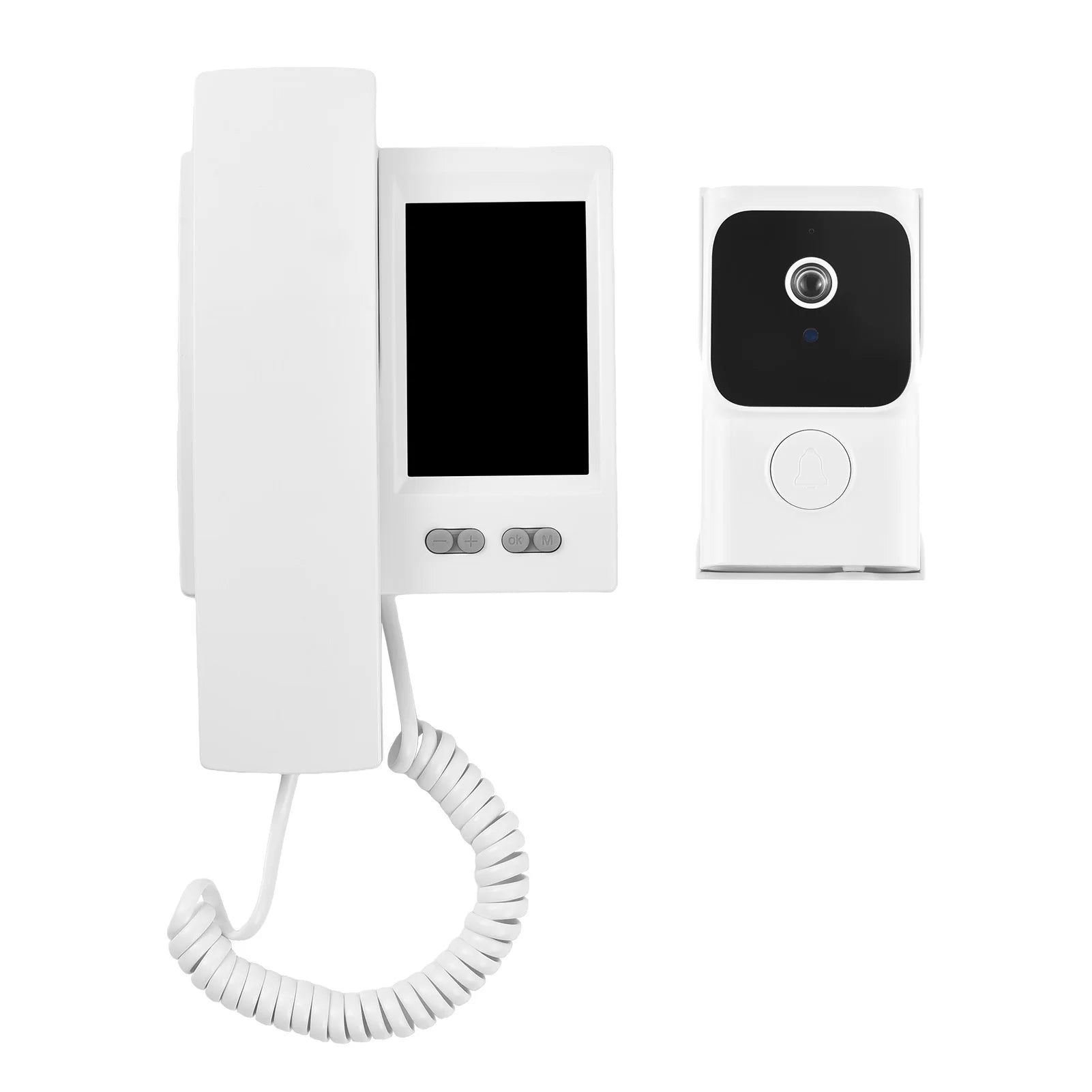 Wireless Video Doorbell Intercom 3.5" IPS Screen 2.4G Private Protocol IR Night Vision for Home Security IP44 Weatherproof