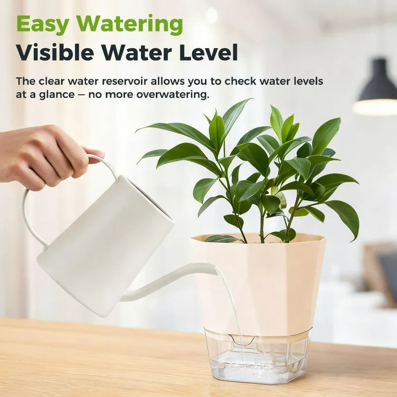 Self Watering Plants Pots Lazy Hydroponic Flower Preventing Drought Flowerpot with Injection Hole Indoor Outdoor Garden Supplies